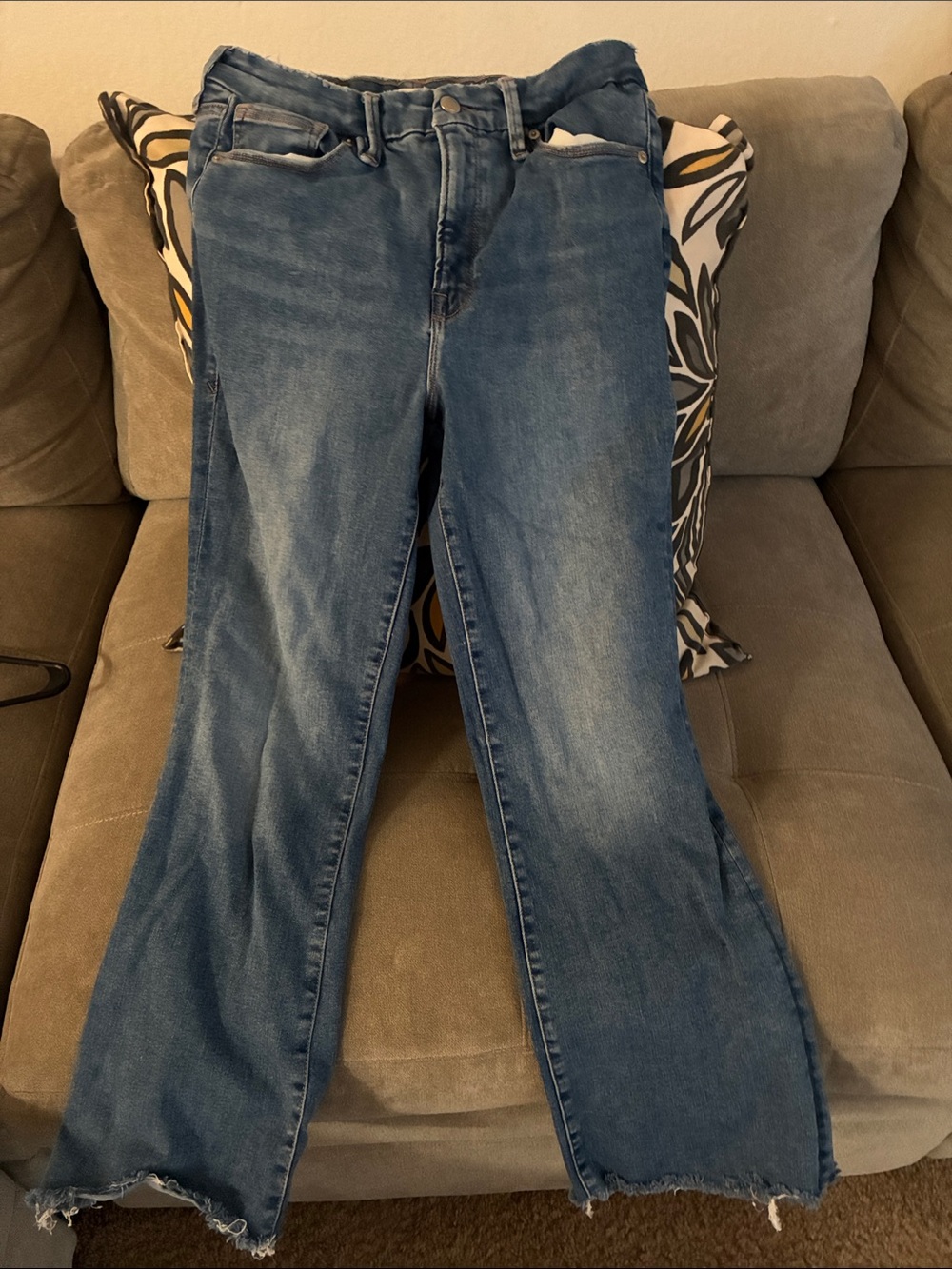 Good American Medium Blue Flared Jeans